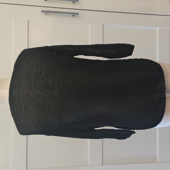 J. Jill Classic Black Women's Sweater open knit Linen Blend Size Small - Picture 3 of 6